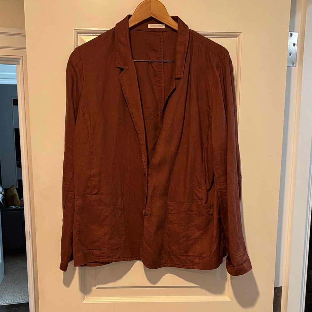 Eileen Fisher Rust Linen Blazer